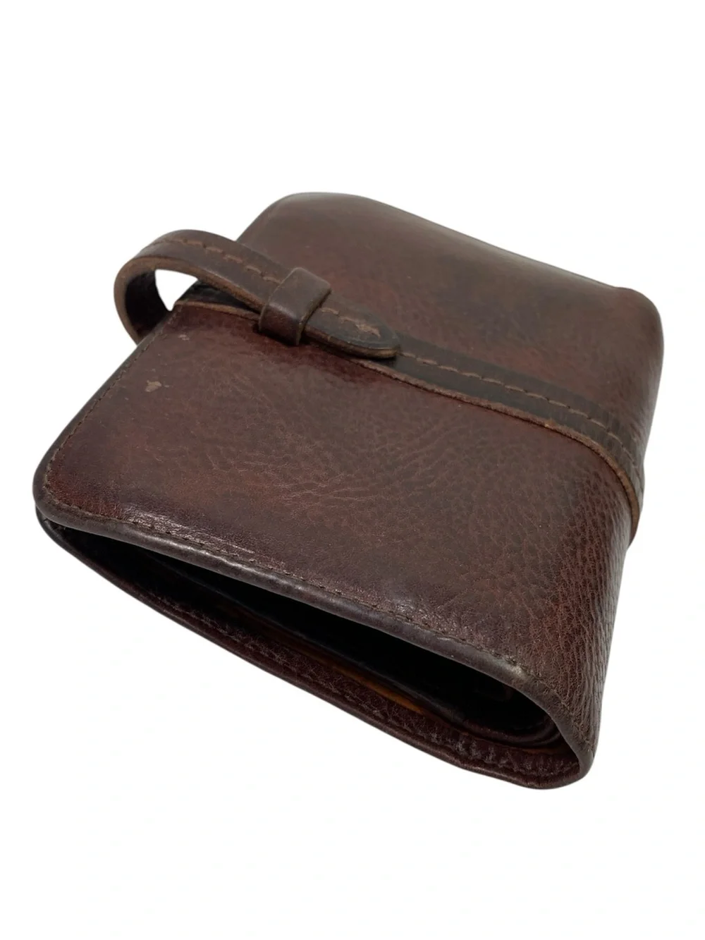 Genten Japan Artisan Brown Leather Compact Bifold Wallet - Beautiful Patina